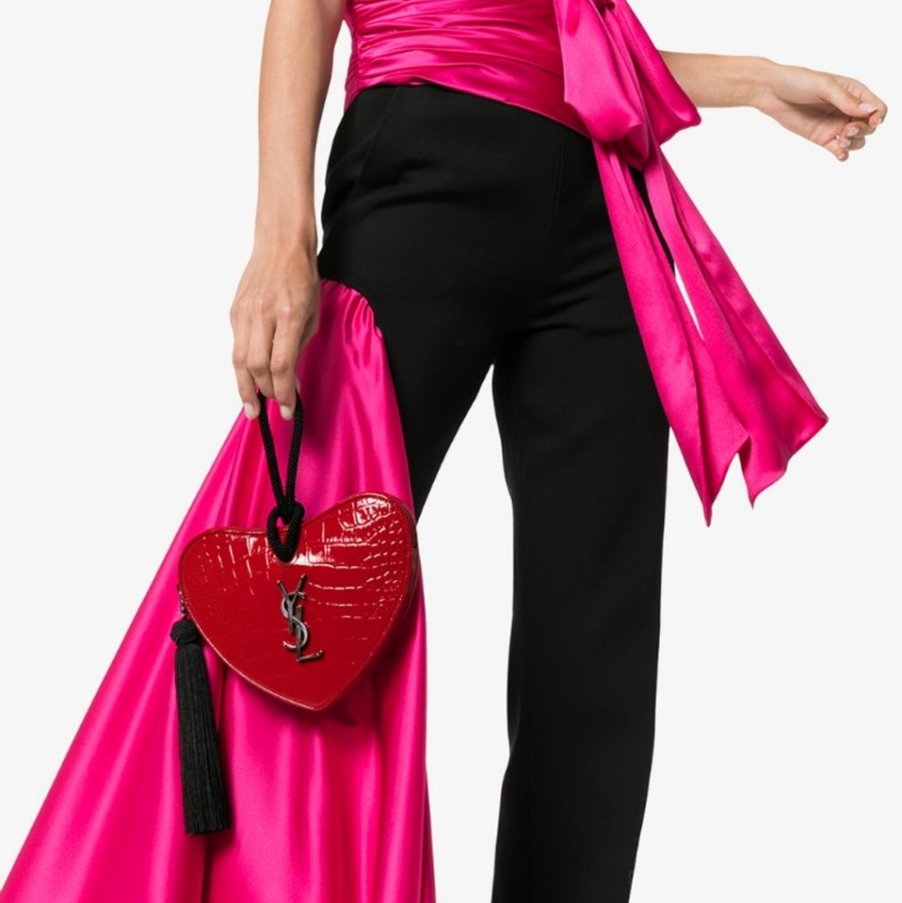 NEW Saint Laurent croc embossed leather clutch - Picture 13 of 15